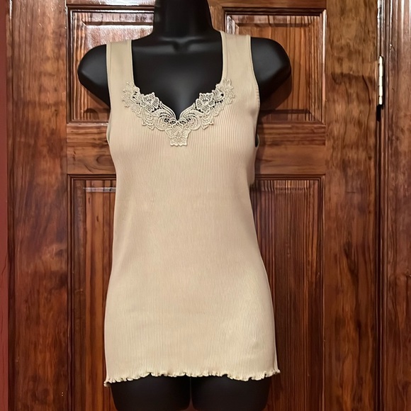 Green Embellished Tank Top - Picture 1 of 7